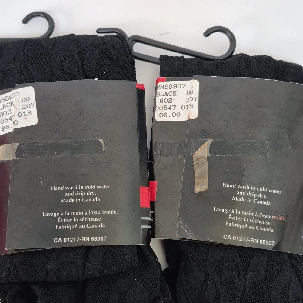 Vintage Vamp Lyrca Black Lace Thigh High Stockings OS